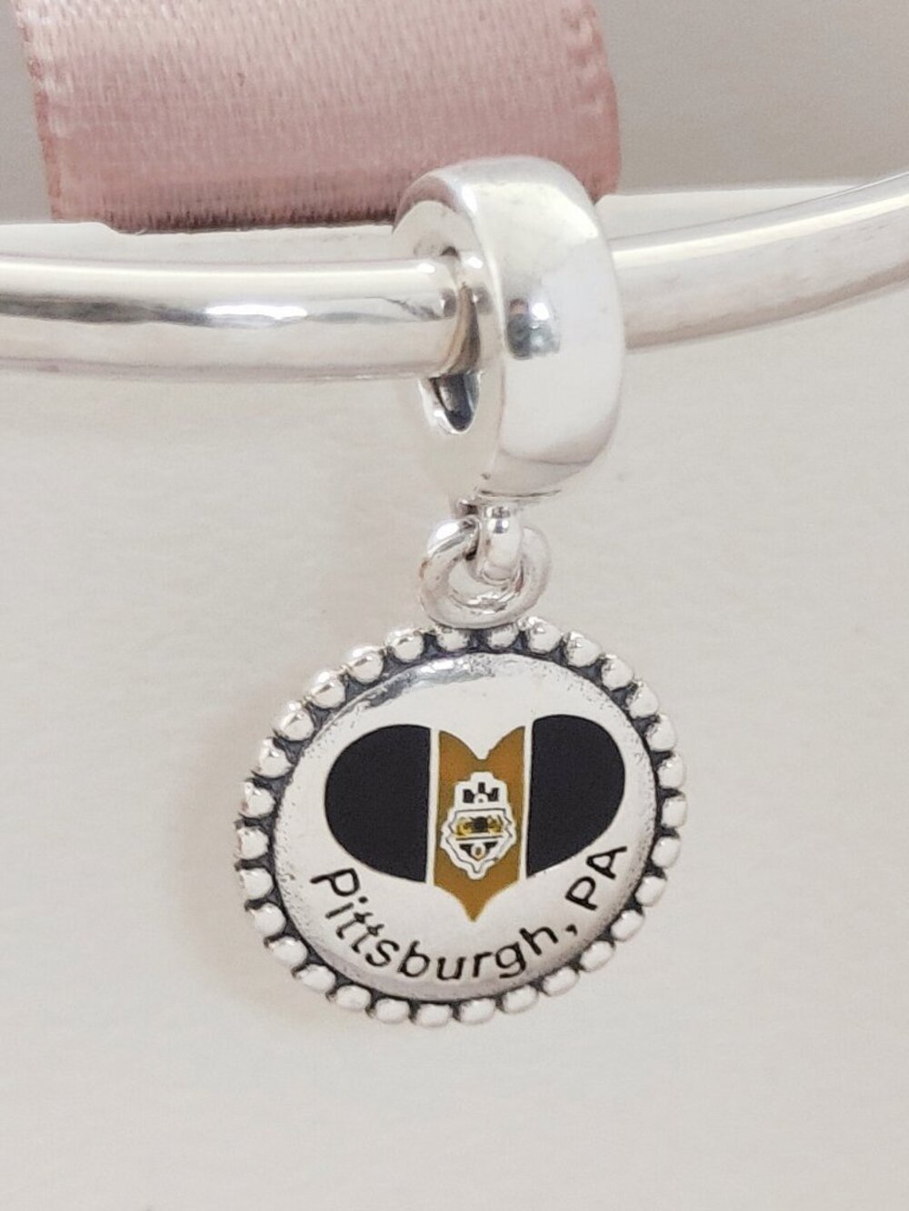 Pandora Pittsburgh Flag Pennsylvania Exclusive Dangle Charm 925 Sterling Silver